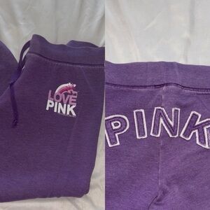 PINK Victoria's Secret Vintage Purple Sweatpants with Embroidered Logo